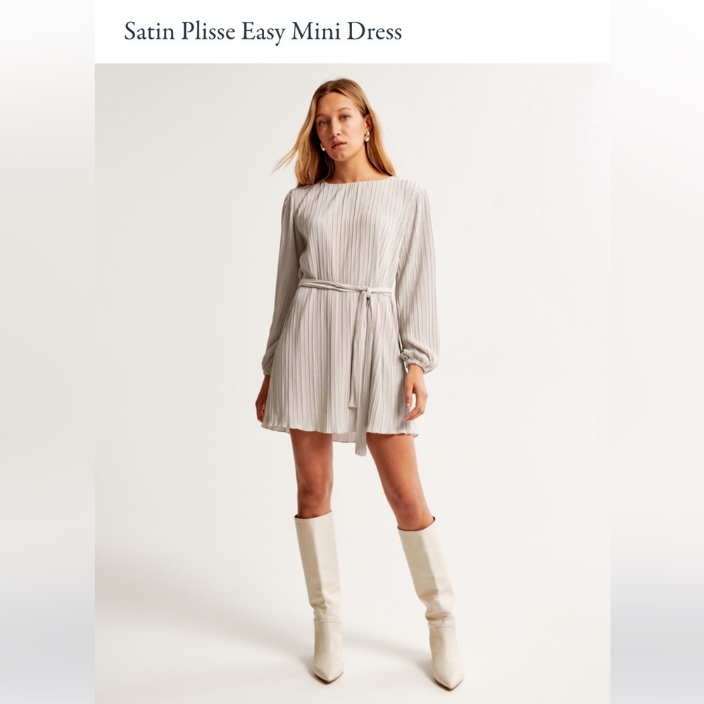 NWT Abercrombie & Fitch A&F Satin Plisse Easy Mini Dress XSP